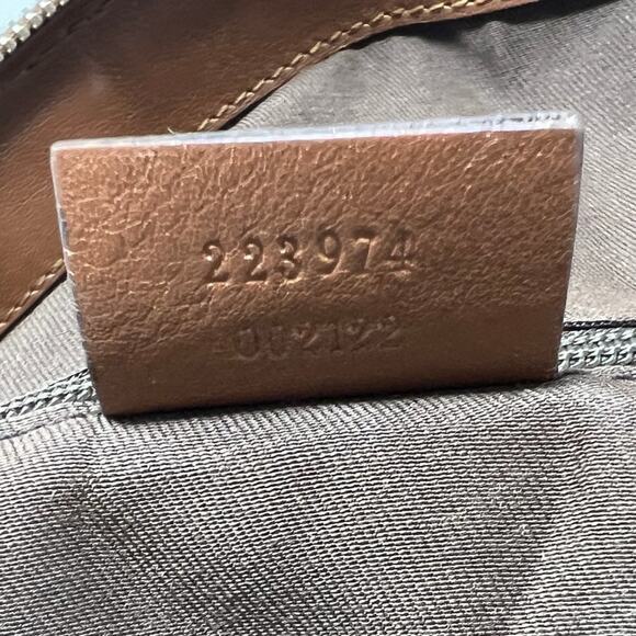 Gucci Sukey Logo Monogram Canvas Leather Trim Boston Bag with Shoulder Strap - Picture 8 of 9